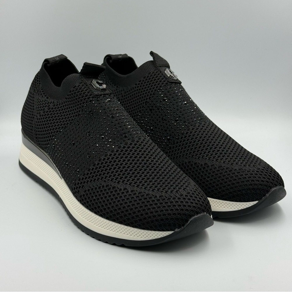 Carvela Janerio 2 Slip On Knit Rhinestone Sneakers Black Size 39 (9)